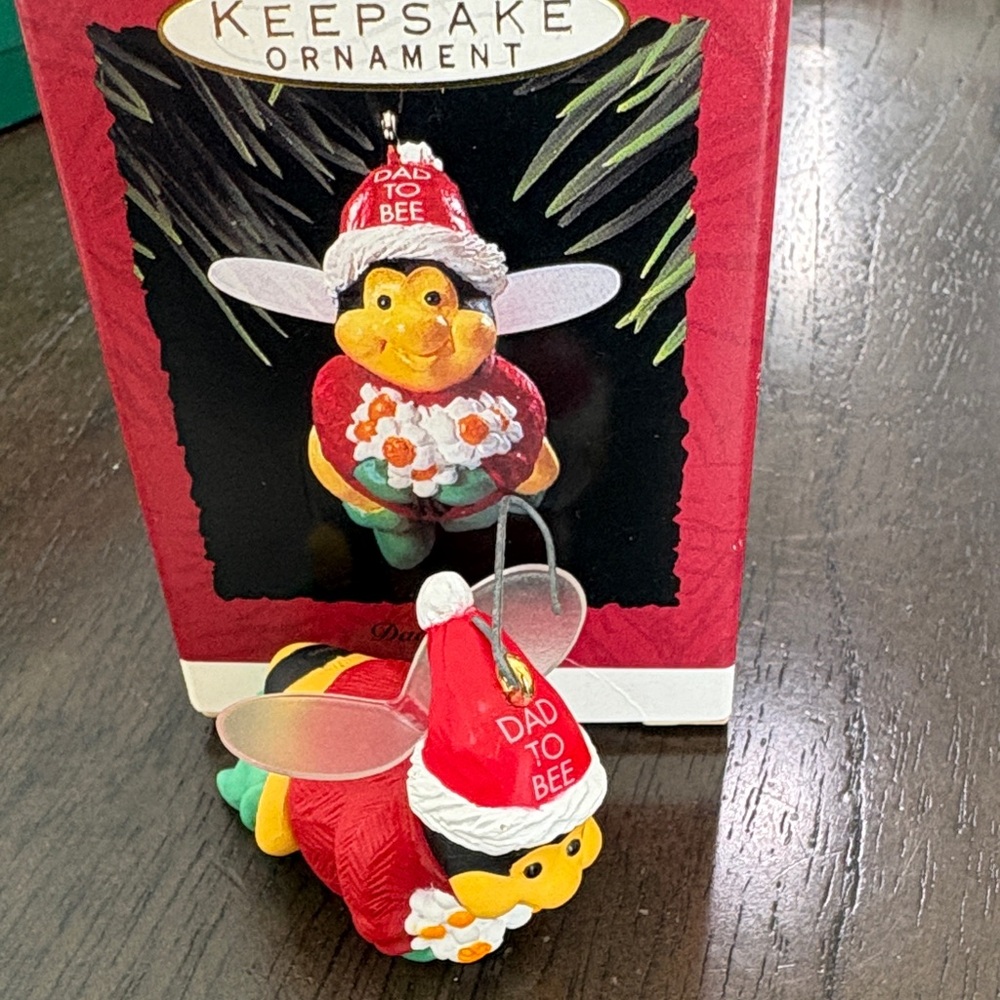 Hallmark Keepsake Dad to Bee Ornament - Red and Yellow 1993